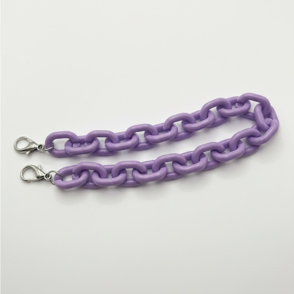 Light Purple Chunky Acrylic Hat Chain Purse Strap Mask Lanyard 11” Rave Y2K